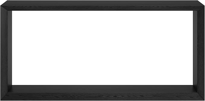 Henn&Hart 64'' Wooden Rectangular Console Table Entryway Table, Sofa Table with Wooden Shelf for Entryway, Living Room, Couch, Hallway, or Office, Black Grain