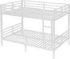 Bellemave Full XL Over Full XL Bunk Bed with Headboard and Build in Ladder, Heavy Duty Bunk Beds with Guardrail, Convertible Bunk Bed, Easy Assemble, Mattress Not Included, White