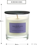 Pecksniffs Lavender & White Tea Scented Candle | Elegant Glass Vessel | Scented Candles for Home | 1 Wick, 184g/6.49oz