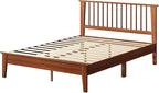 MUSEHOMEINC Solid Wood Full Size Bed Frame with Headboard, Mid Century Modern Style,Wooden Slat Support, No Box Spring Needed, Large Under Bed Storage, Easy Assembly (Full)