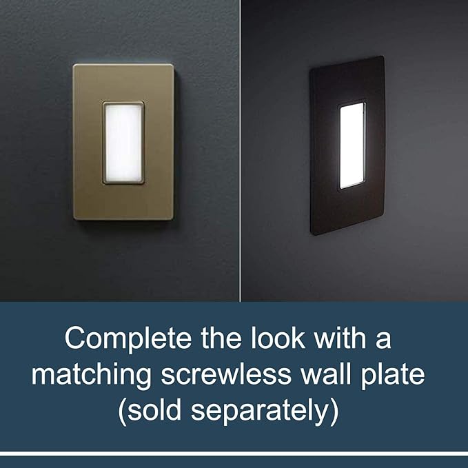 Legrand radiant NTLFULLTCCC6 Full Adjustable LED Night Light Outlet, For Hallways and Stairs, Optional Louver, Black/Light Almond/Ivory (1 Count)
