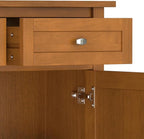 SIMPLIHOME Warm Shaker Solid Wood 36 inch Wide Transitional Entryway Storage Cabinet in Light Golden Brown for The Living Room, Entryway and Family Room