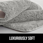 GORILLA GRIP Bathroom Rugs, 36x24, Ultra Soft Absorbent Mat, Thick Plush Bath Rug, Machine Washable, Microfiber Quick Dry, Mats for Shower, Bathtub and Floor, Home Decor Accessories, Light Gray