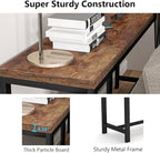 Tribesigns 70.9 inch Extra Long Console Table Behind Couch, Easy Assembly Sofa Table for Living Room Small Space, Rustic Industrial Narrow Entryway Hallway Table (Brown)