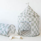 3 Sprouts Kids Play Tent - Sustainable Recycled Fabric – Fun Spacious Childs Playhouse for Indoor Games for Boys & Girls - Durable Fort Pop Up House for Toddlers & Children Age 3-10 - Checkered Green