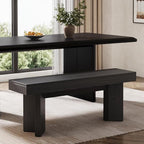 Tribesigns 47" Wooden Entryway Bench, Farmhouse Indoor End of Bed Bench, Long Table Benches Seat for Bedroom, Hallway, Foyer, End of Bed (Black)