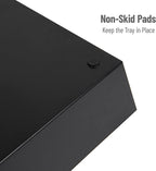 Mind Reader Snack Tray, Countertop Organizer, Snack Tray, Pantry, Breakroom, Kitchen, 24" L x 12" W x 3.25" H, Black