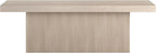 Henn&Hart 48" Fluted Low-Profile Coffee Table with Solid Base for Living Room, Family Room, or Office, Alder White