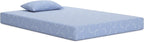 Signature Design by Ashley Full Size iKidz 7 Inch Firm Gel Memory Foam Mattress with Stretch Knit Cover & Pillow Included, Blue Ocean, Fiberglass Free, Mattress in A Box