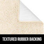 GORILLA GRIP Bathroom Rugs, 36x24, Ultra Soft Absorbent Mat, Thick Plush Bath Rug, Machine Washable, Microfiber Quick Dry, Mats for Shower, Bathtub and Floor, Home Decor Accessories, Ivory