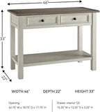 Signature Design by Ashley Bolanburg Farmhouse Rectangular Two Tone Sofa Table, Antique Cream
