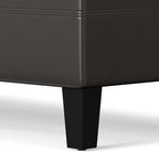 SIMPLIHOME Afton 48 inch Wide Contemporary Rectangle Storage Ottoman Bench in Tanners Brown Vegan Faux Leather, Assembled, For the Living Room and Bedroom