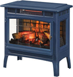 duraflame Freestanding Electric Fireplace Stove Heater with 3D Flame Effect for 1,000 Sq. Ft. Room, Navy