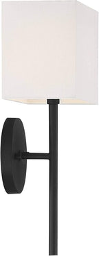 Possini Euro Design Favreau Modern Wall Sconce Lighting Black Hardwired 16 1/4" High Fixture Rectangular Linen Fabric Shade for Bedroom Bedside Living Room Home Hallway Dining Kitchen