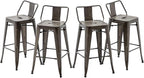 HAOBO Home 30" Low Back Metal Counter Stool Height Bar Stools [Set of 4], Bronze