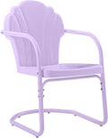 Crosley Furniture Tulip 2-Piece Outdoor Chair Set, Vintage Retro Metal Patio Chairs for Dining, Porch, Deck, Lavender Gloss