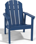 Adirondack Chair, All Weather HDPE Fire Pit Chairs, Oversized Plastic Adirondack Chair for Outdoor, Balcony, Deck, Backyard, Patio, Garden, Poolside, Lawn Navy Blue