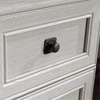 BOWERY HILL Engineered Wood L-Shaped Desk in Glacier Oak/Rosso Slate Accents