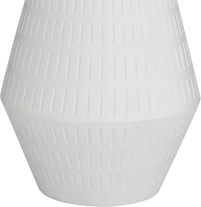 Possini Euro Design Luke 30" Tall Large Geometric Mid Century Modern Coastal End Table Lamp White Finish Single Fabric Shade Living Room Bedroom Bedside Nightstand House Office Home Reading