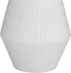 Possini Euro Design Luke 30" Tall Large Geometric Mid Century Modern Coastal End Table Lamp White Finish Single Fabric Shade Living Room Bedroom Bedside Nightstand House Office Home Reading