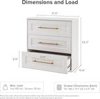 mopio Blake 3 Drawer Dresser for Bedroom, Chest of Drawers, Wood Dresser Organizer, Modern Farmhouse, Tall Night Stand, Enhanced Safety, Sturdy Compliant (1, White Oak, One Size)