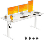 63 x 28 Inch Electric Standing Desk Adjustable Height, Sit Stand Desk, Stand up Desk for Home Office, Computer Workstation (Spliced Desktop,White)
