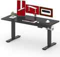 SANODESK Standing Desk Height Adjustable Electric Stand up Desk 63x28 Inches Sit Stand Home Office Desk with Splice Board, Black Frame/Black Top