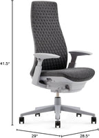 Haworth Fern Ergonomic Office Chair – Stylish and Innovative Desk Chair with Digital Knit Finish - with Lumbar Support (Heathered Grey)