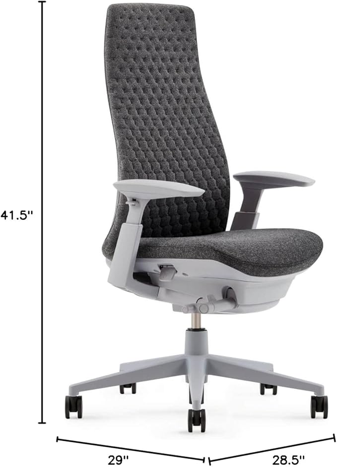Haworth Fern Ergonomic Office Chair – Stylish and Innovative Desk Chair with Digital Knit Finish - with Lumbar Support (Heathered Grey)