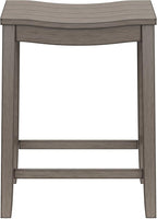 Hillsdale Fiddler Wood Backless Counter Height Stool with Saddle-Style Seat, Aged Gray