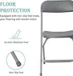 10 Pack Plastic Grey Folding Chairs,Portable Party Chairs Stackable Commercial Seats with Steel Frame for Office Home Outdoor Indoor Wedding Party Patio Dinning Events,350lbs Capacity