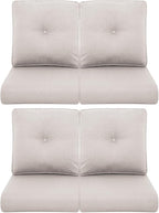 Patio Chair Cushions 4 Packs - Outside High Back Thick Water-Resistant Cushion 22x24 with Zipper Cover for Outdoor Glider Rocking Chairs Loveseat Couch – Beige/Buckle