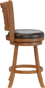 Hillsdale Fairfox 24.5" Wood Swivel Counter Height Stool, Oak