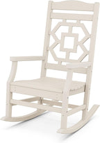 Martha Stewart by POLYWOOD® Chinoiserie 3-Piece Rocking Chair Set in Sand