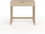 Martha Stewart Kayden Home Office Modular Desk with Drawer in Light Natural with Brushed Gold Hardware