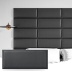 Art3d Peel and Stick Black King Headboard, 12-Pack Upholstered Headboard for Queen, Full-Size Bed, Padded Wall Panel