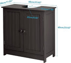 Bonnlo Pedestal Under Sink Storage Bathroom Vanity with 2 Doors Traditional Bathroom Cabinet Space Saver Organizer 23 5/8" x 11 7/16" x 23 5/8" (L x W x H) (Espresso)