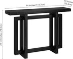 Henn&Hart 44'' Wooden Rectangular Console Table Entryway Table, Sofa Table for Entryway, Living Room, Couch, Hallway, or Office, Black Grain