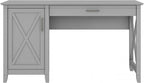 Bush Furniture Key West Computer Desk with Storage Farmhouse PC Table for Home Office in Cape Cod Gray 54W x 24D