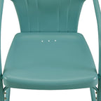 Crosley Furniture Tulip 2-Piece Outdoor Chair Set, Retro Metal Patio Chairs for Dining, Porch, Deck, Balcony, Pastel Blue Satin