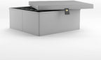 Martha Stewart Essential Collapsible Stackable Decorative Home Storage Organization With Lidded Tops, Lidded Storage Organizer, Grey