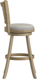 Hillsdale Fairfox Swivel Stool with Rectangular Lattice Back, Natural
