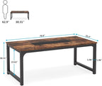 Tribesigns Modern Computer Desk, 70.8 x 35.4 inch Large Executive Office Desk Computer Table Study Writing Desk Workstation for Home Office,Rustic/Black