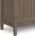 SIMPLIHOME Lev SOLID WOOD 39 Inch Wide Contemporary Medium Storage Cabinet in Smoky Brown, For the Living Room, Entryway and Family Room