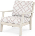 Martha Stewart by POLYWOOD® Chinoiserie Deep Seating Chair in Sand/Trellis Dune Burlap