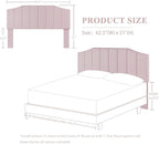 Velvet Queen Size Headboard, Upholstered Headboard Queen/Full Size Wall Mount and Bed Frame Mount, Featuring High-Density Sponge Padding Luxury Texture Easy Assembly Comfort Style-Pink