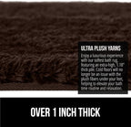 GORILLA GRIP Bathroom Rugs, 30x20, Ultra Soft Absorbent Mat, Thick Plush Bath Rug, Machine Washable, Microfiber Quick Dry, Mats for Shower, Bathtub and Floor, Home Decor Accessories, Brown