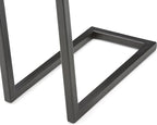 SIMPLIHOME Skyler 18-inch Wide Solid Mango/Metal Industrial C-Shaped End Table in Dark Cognac Brown/Black for Living Room, Office, or Bedroom, Assembled