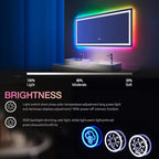 48 x 36 Inch RGB LED Mirror for Bathroom, RGB Backlit and Front Lighted Bathroom Mirror, Large Dimmable Vanity Mirror with Lights,Anti-Fog, Memory,ETL Listed, Wall Mounted