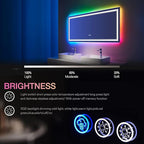 72x36 inch LED Bathroom Mirror with Lights Backlit RGB Color Changing Lighted Mirror for Bathroom Wall Dimmable Anti-Fog Led Mirror (RGB Multicolor Backlit + Adjustable Front-Lighted)